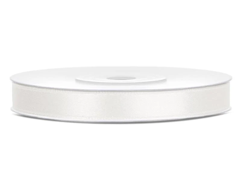 Satinband Weiß Pastell 6mm 25m