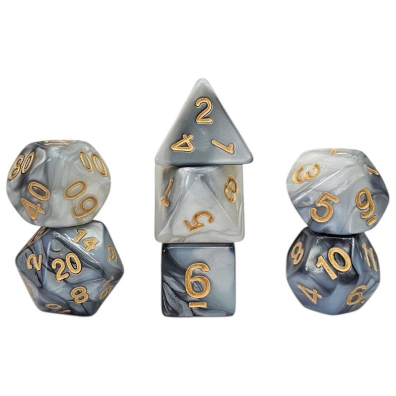 7-teiliges RPG Würfelset Mehrfarbig: Racing White/Grey