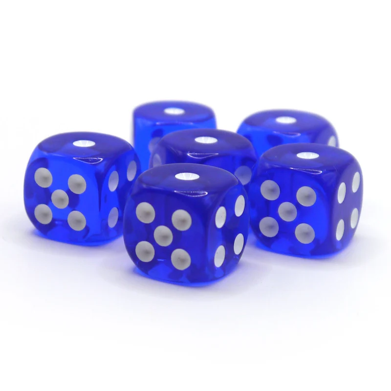 D6 Würfelset Transparent: Dark Blue
