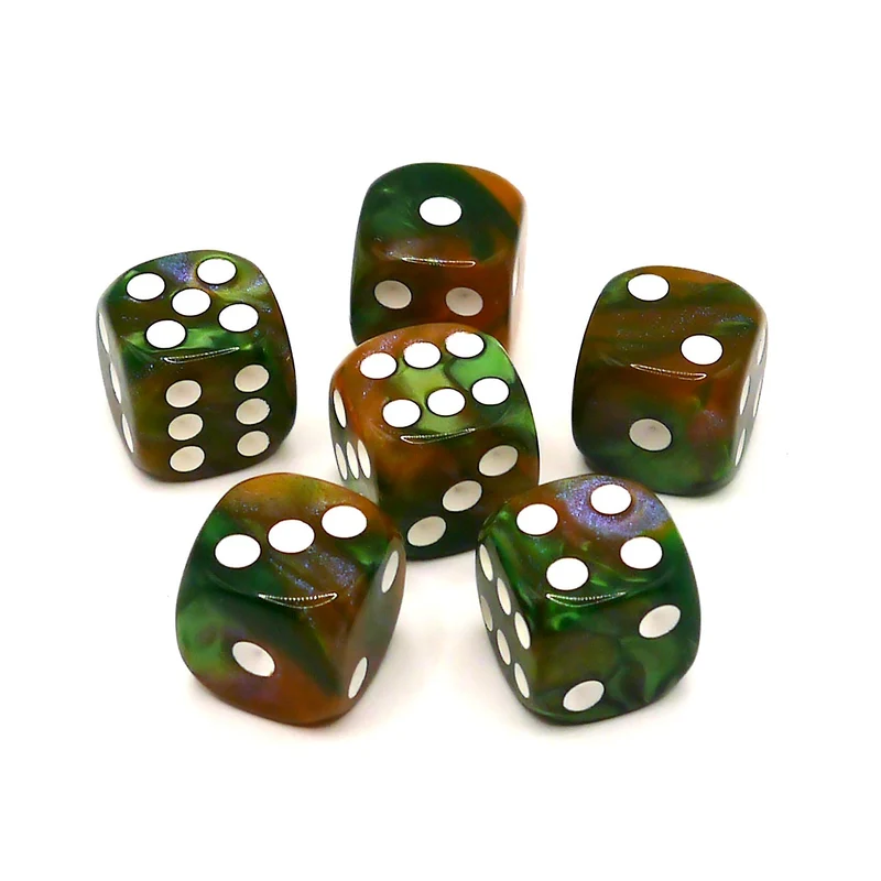 D6 Würfelset Galaxy: Green & Amber