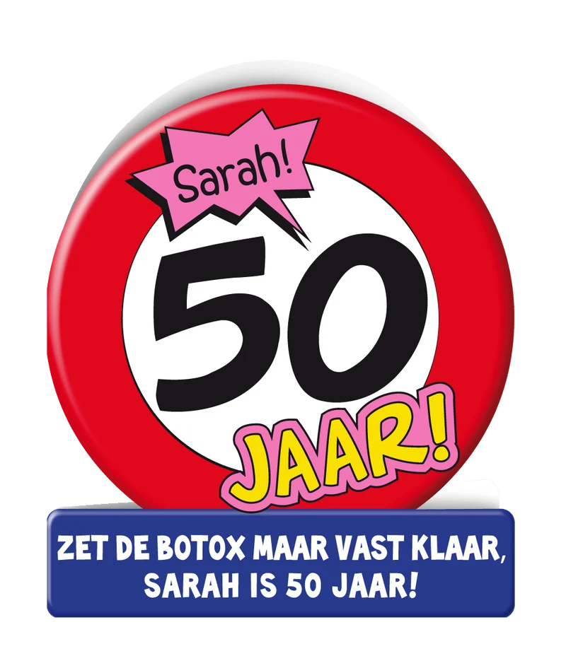 Geburtstagskarte Sarah Verkehrsschild 16,5cm