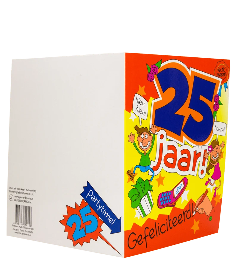 Geburtstagskarte 25 Jahre Cartoon 16,5cm