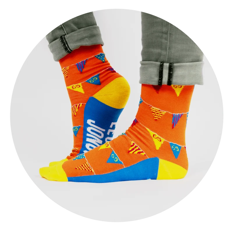 Lustige Socken 65 Jahre Flaggen 1 Paar