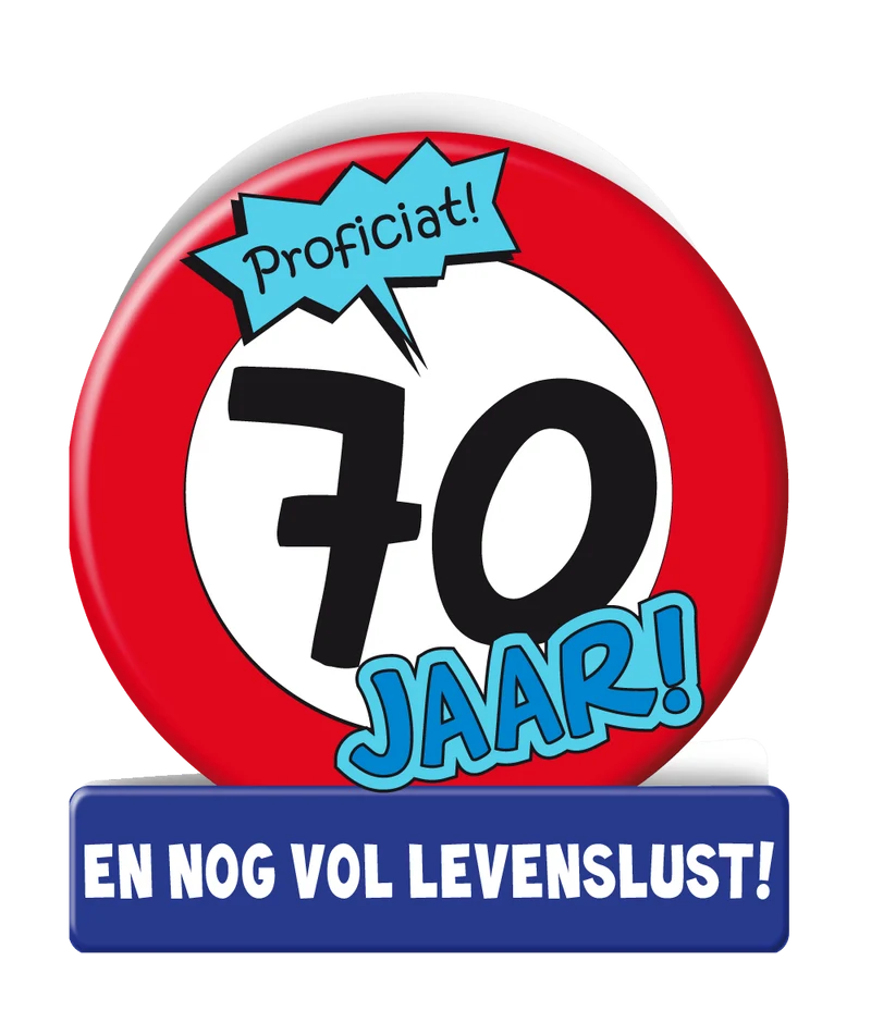 Geburtstagskarte 70 Jahre Verkehrsschild 16,5cm