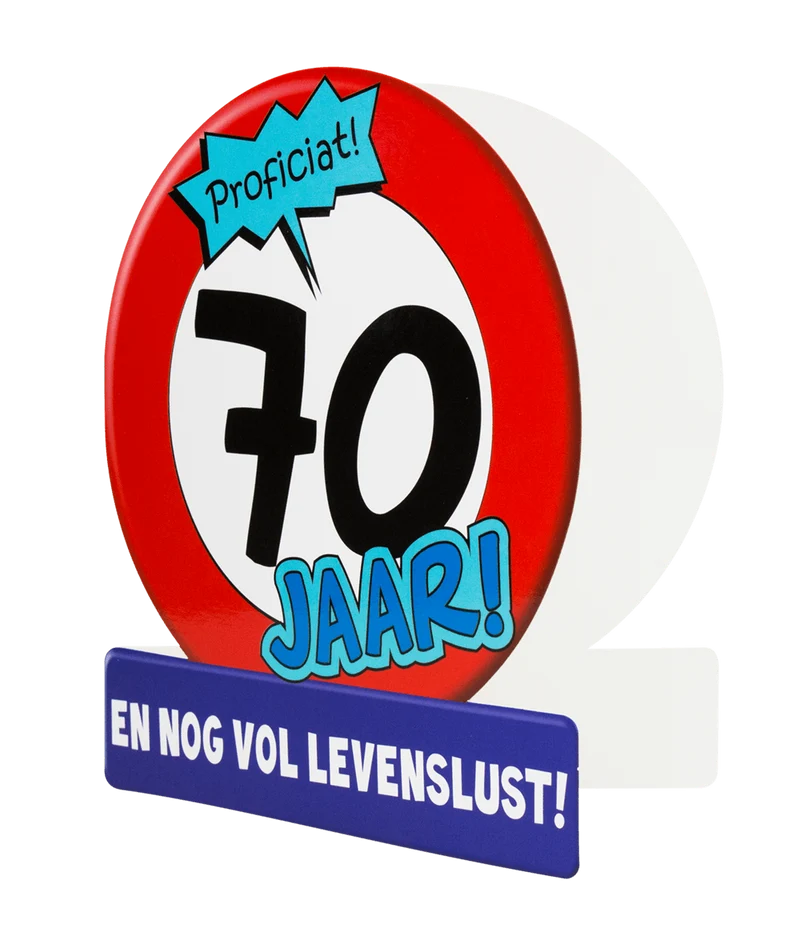Geburtstagskarte 70 Jahre Verkehrsschild 16,5cm