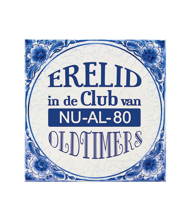 Delfter Blau Fliese 80 Jahre 14,5cm