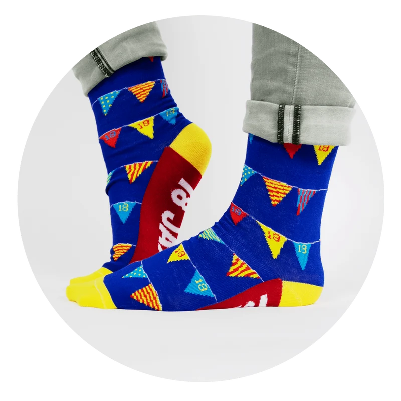 Lustige Socken 18 Jahre Flaggen 1 Paar