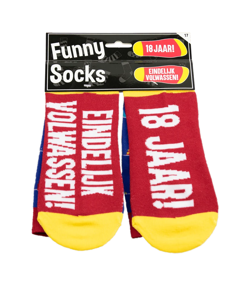 Lustige Socken 18 Jahre Flaggen 1 Paar