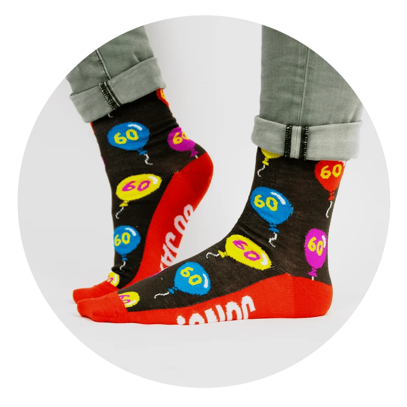 Lustige Socken 60 Jahre Luftballons 1 Paar