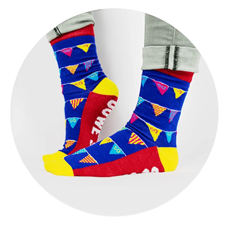 Lustige Socken 50 Jahre Flaggen 1 Paar