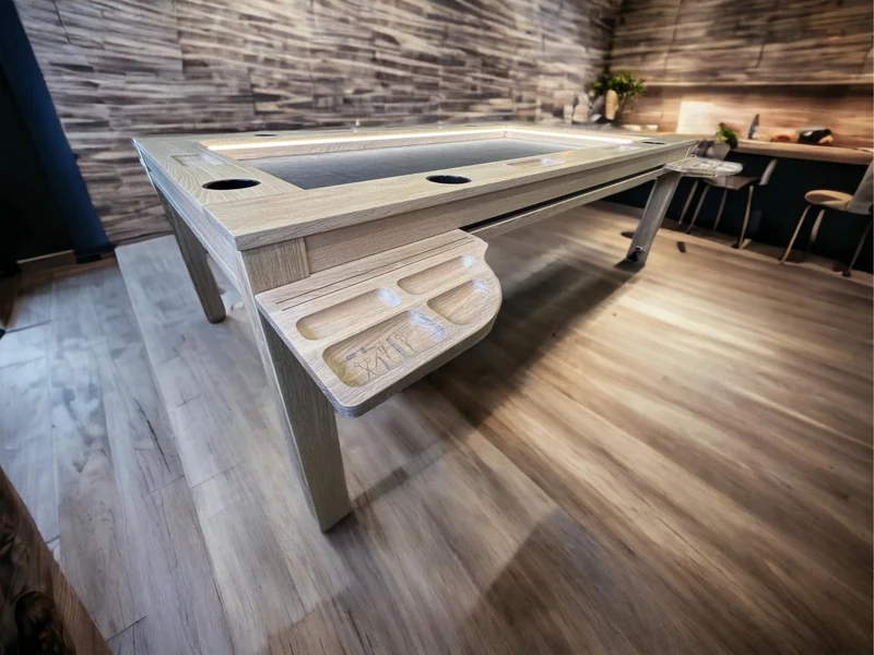 Sojourn – Custom Solid Oak Board Game Table with Magnetic Accessories Rail