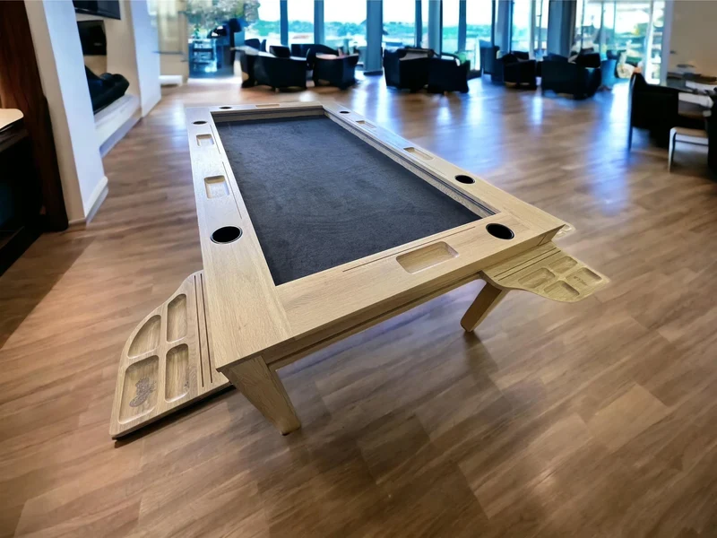 Sojourn – Custom Solid Oak Board Game Table with Magnetic Accessories Rail
