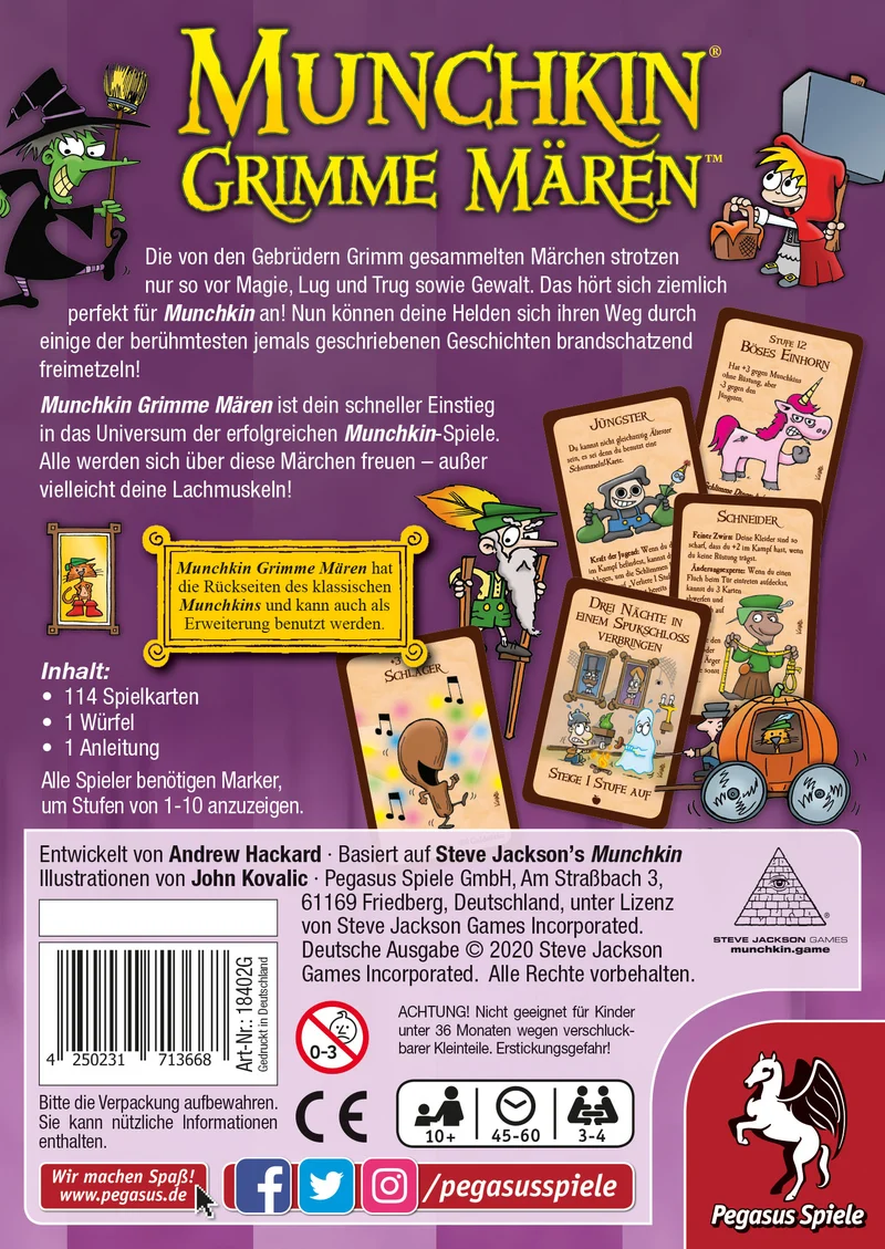 Munchkin Grimme Mären Pegasus Spiele