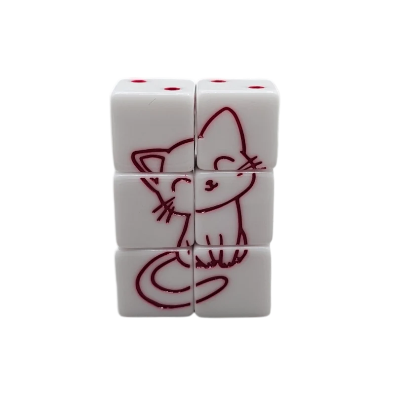 D6 Würfelset Puzzle: Cat White