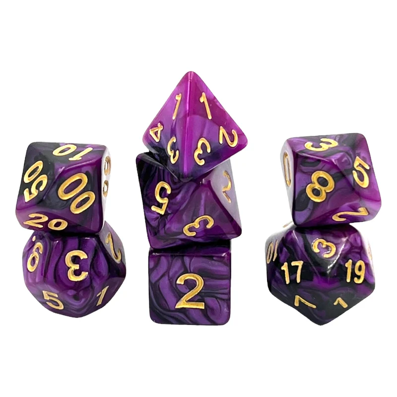 7-teiliges RPG Würfelset Mehrfarbig: Racing Black/Purple