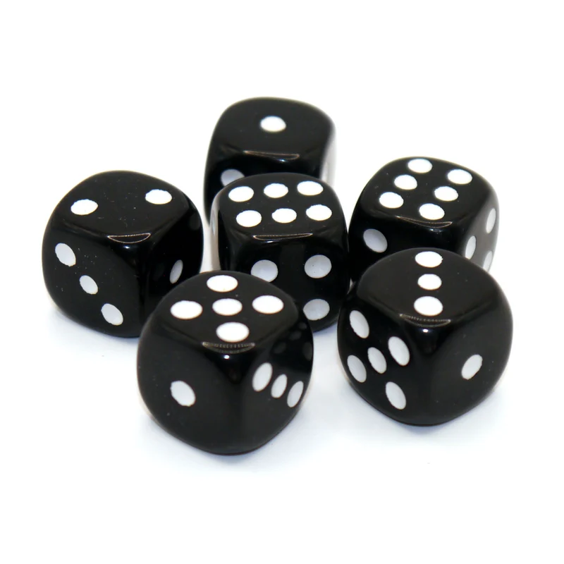D6 Würfelset Opaque: Black/White