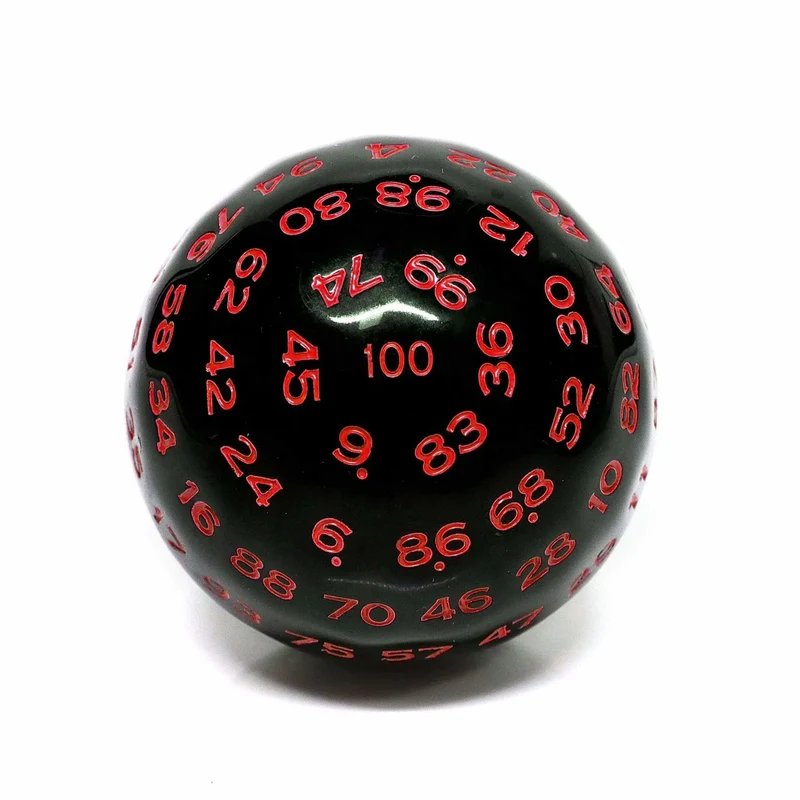 D100 Würfel Black/Red