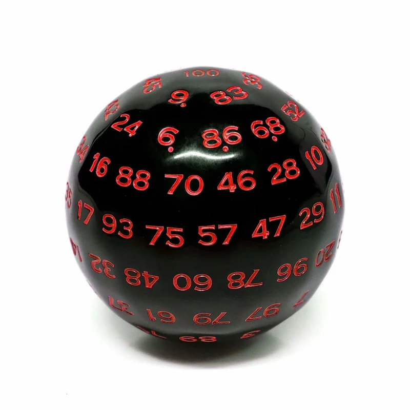D100 Würfel Black/Red