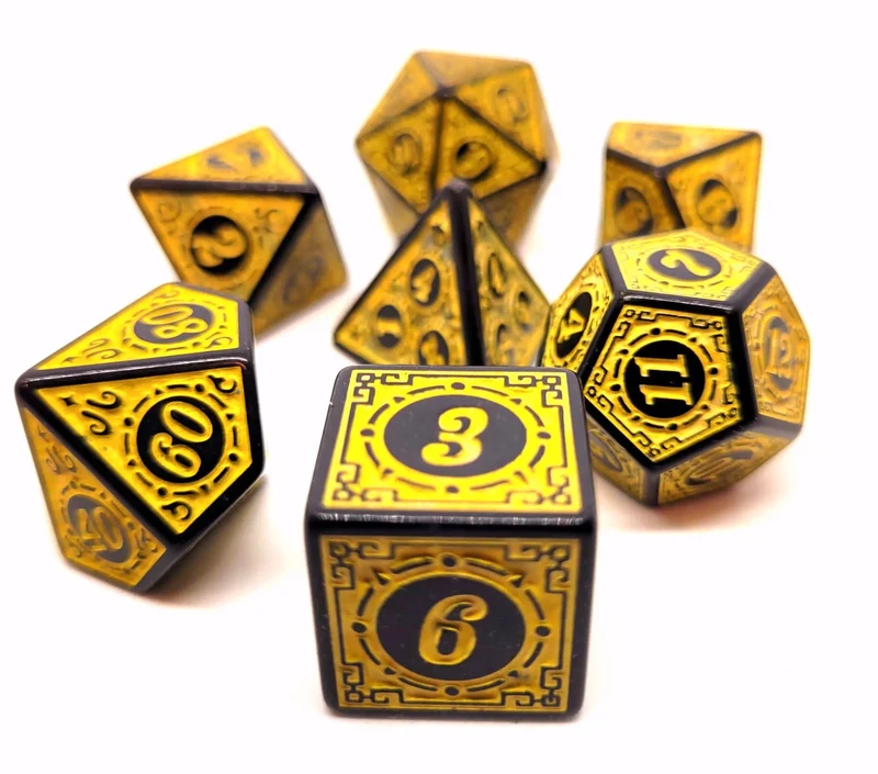 7-teiliges RPG Würfelset Magic Flame: Yellow