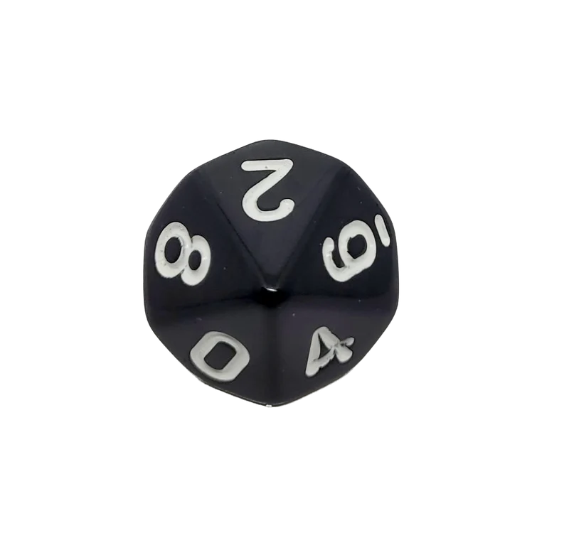 D10 Würfel Schwarz/Weiß