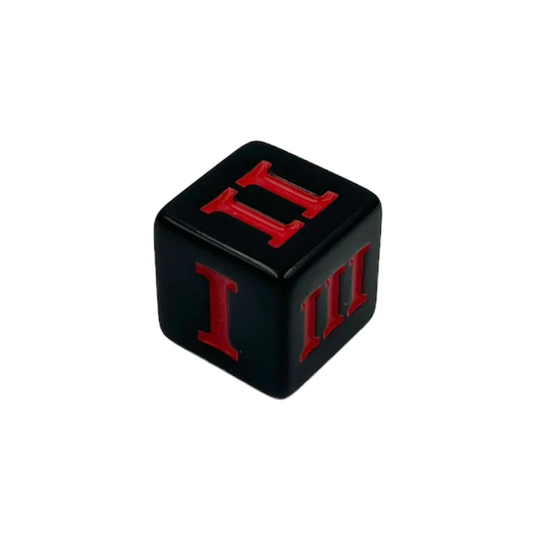 D6 Würfel Black/Red mit Römischen Ziffern