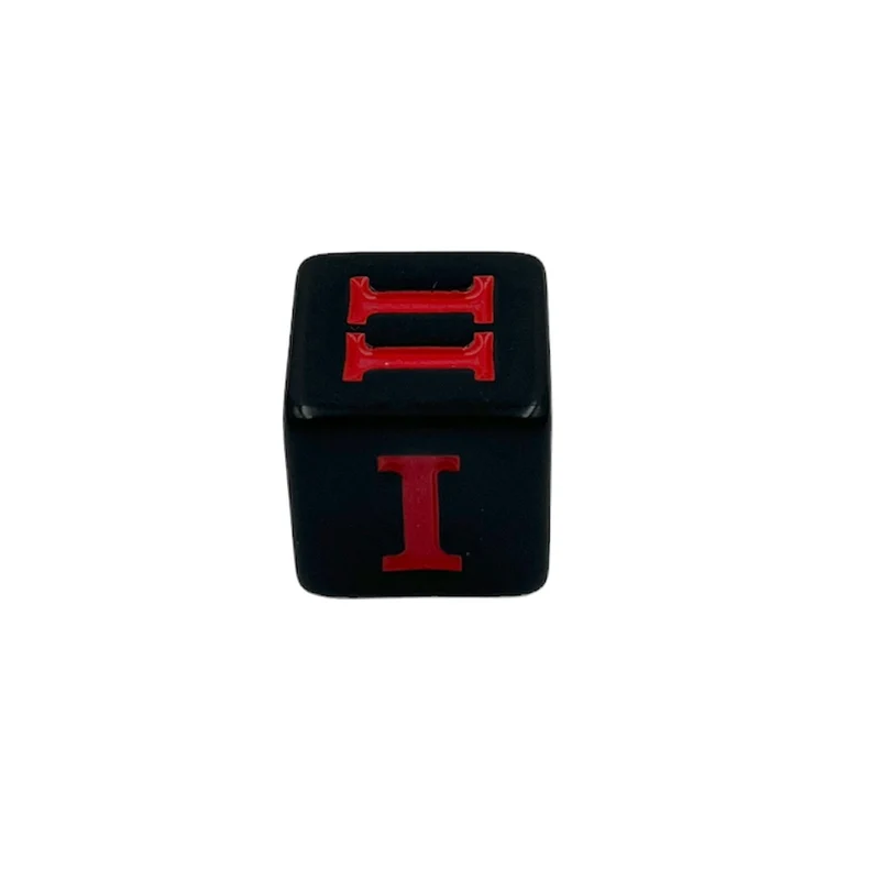 D6 Würfel Black/Red mit Römischen Ziffern