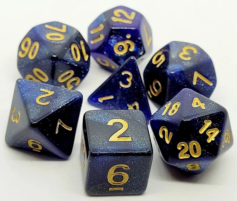 7-teiliges RPG Würfelset Galaxy: Blue