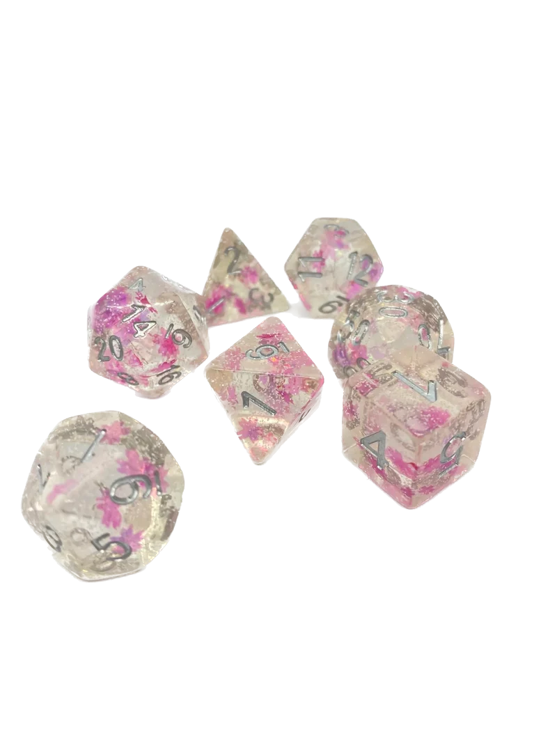 7-teiliges RPG Würfelset Confetti: Sakura