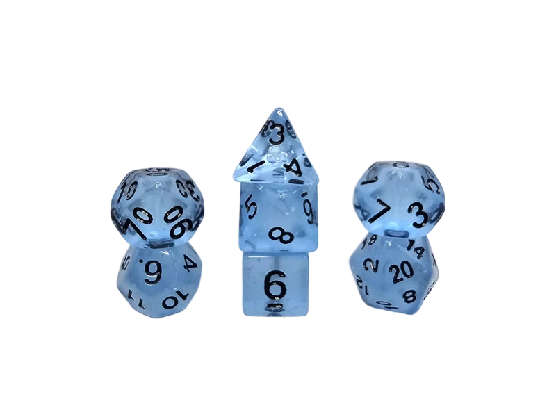7-teiliges RPG Würfelset Glow: Blue Sky