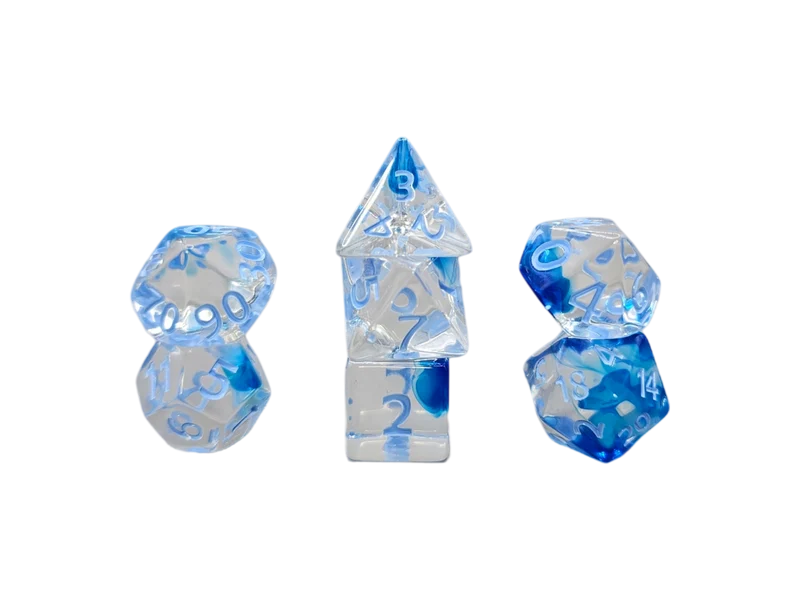 7-teiliges RPG Würfelset Transparent: Nebula Sea