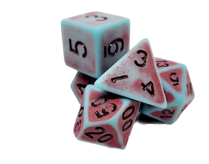 7-teiliges RPG Würfelset Ancient: Bloody Blue