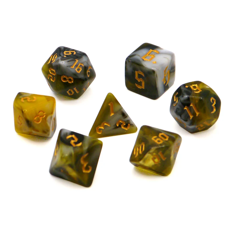 7-teiliges RPG Würfelset Mehrfarbig: Racing Green Flow