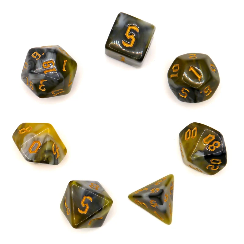 7-teiliges RPG Würfelset Mehrfarbig: Racing Green Flow