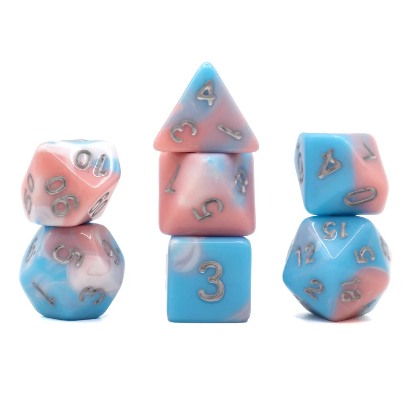 7-teiliges RPG Würfelset Mehrfarbig: Cotton Candy