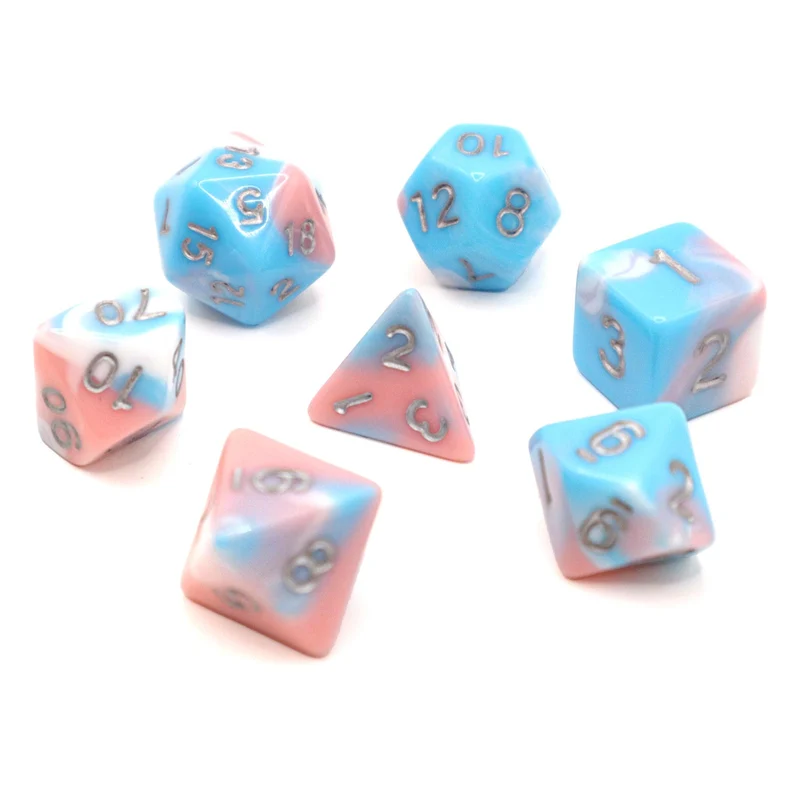 7-teiliges RPG Würfelset Mehrfarbig: Cotton Candy