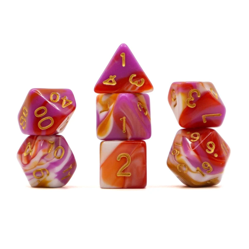 7-teiliges RPG Würfelset Mehrfarbig: Gini