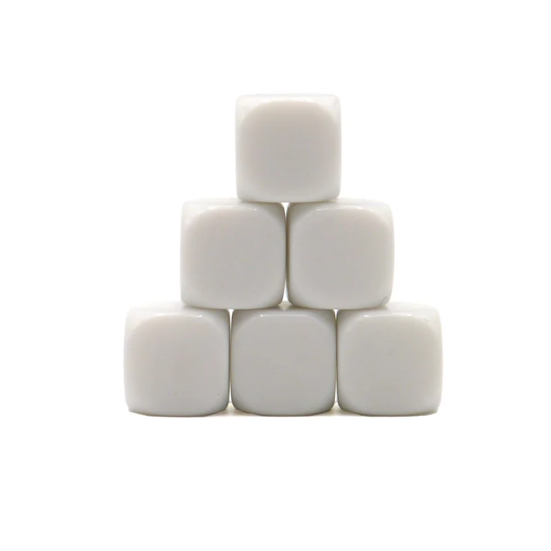 D6 Würfelset: Blank White 12mm