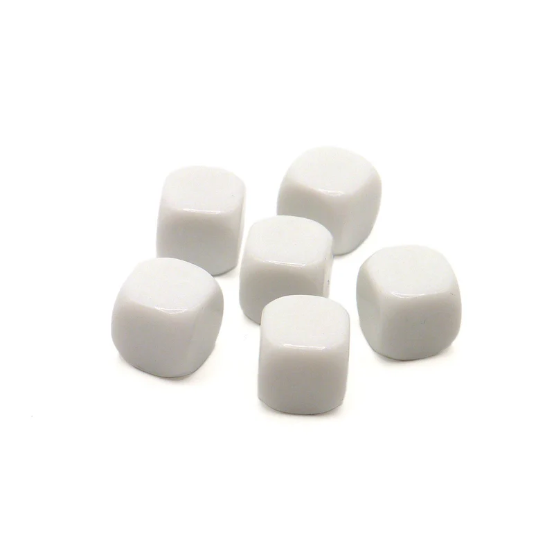 D6 Würfelset: Blank White 12mm