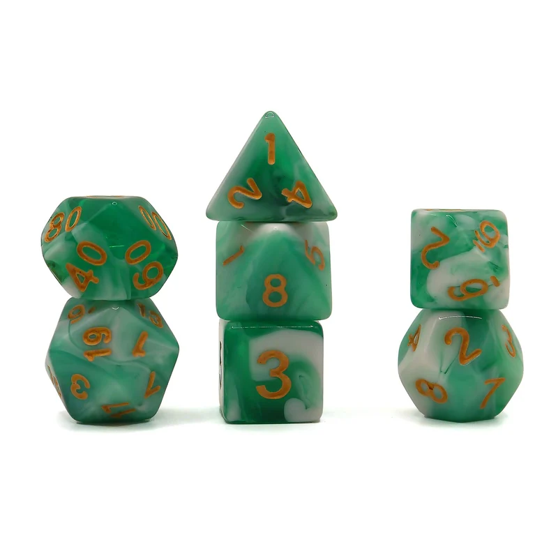 7-teiliges RPG Würfelset Mehrfarbig: Racing White/Mint