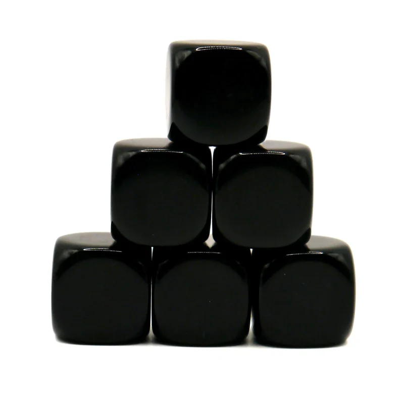D6 Würfelset Blank Black