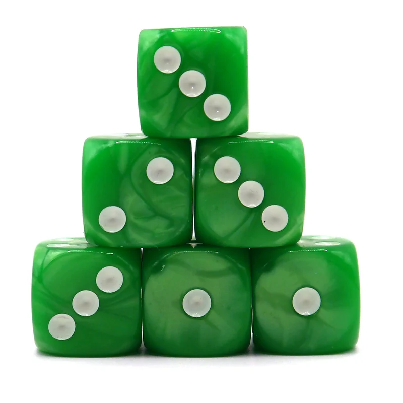 D6 Würfelset Marble: Lightgreen