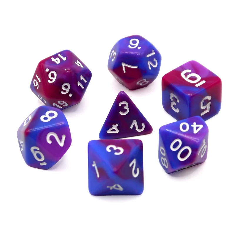 7-teiliges RPG Würfelset Mehrfarbig: Blue Cosmic
