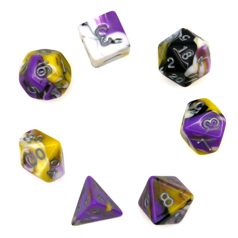 7-teiliges RPG Würfelset Mehrfarbig: Marble Medicea