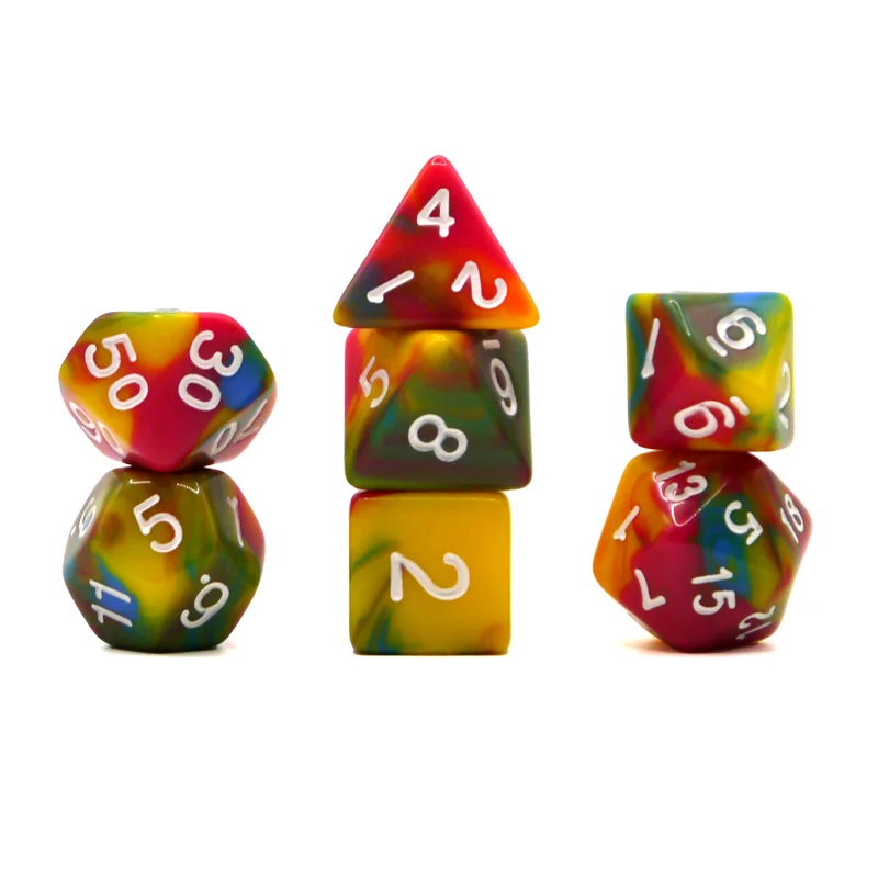 7-teiliges RPG Würfelset Mehrfarbig: Harlekin Relaunch