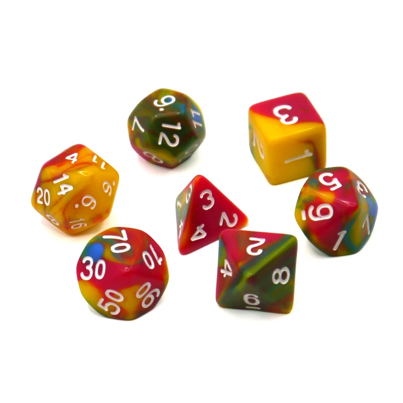 7-teiliges RPG Würfelset Mehrfarbig: Harlekin Relaunch