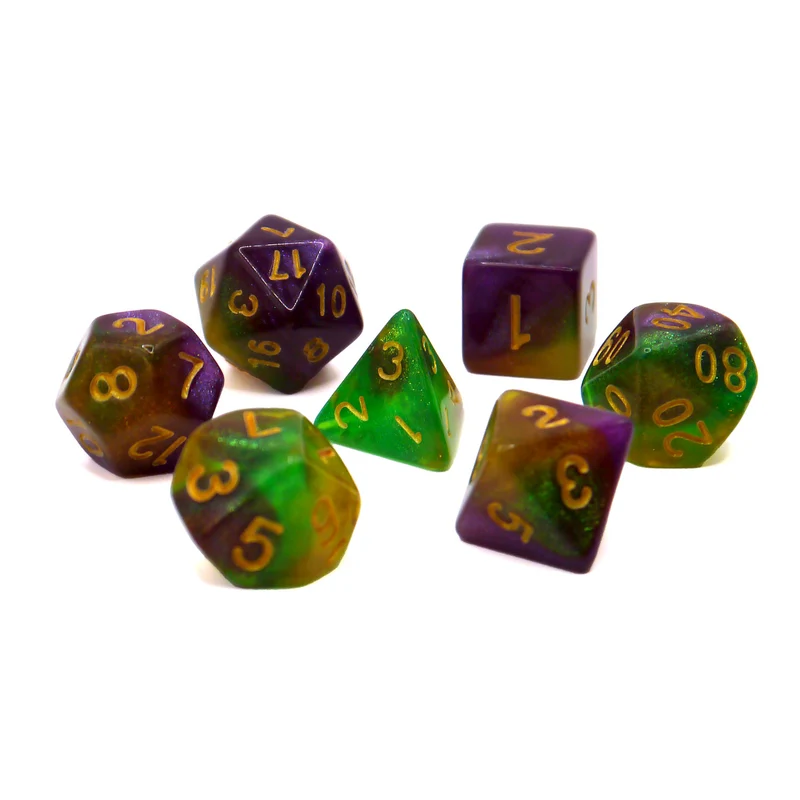 7-teiliges RPG Würfelset Galaxy: Absinthe