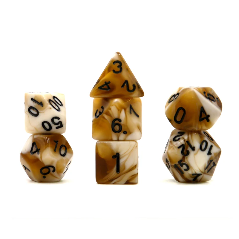 7-teiliges RPG Würfelset Mehrfarbig: Racing Caramel Macchiato