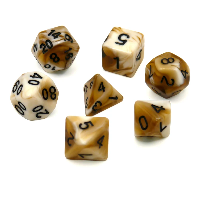 7-teiliges RPG Würfelset Mehrfarbig: Racing Caramel Macchiato