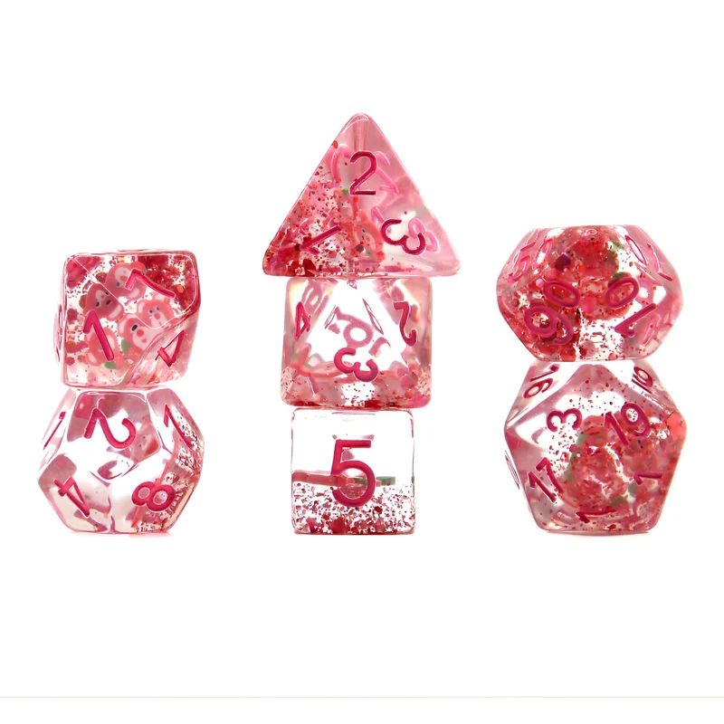 7-teiliges RPG Würfelset Transparent: Teddy