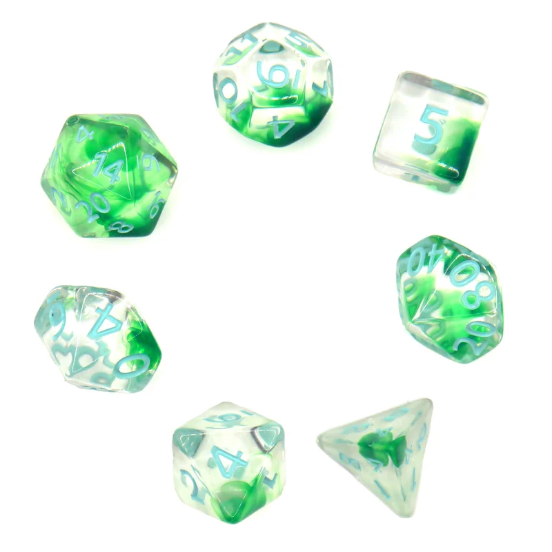 7-teiliges RPG Würfelset Transparent: Nebula Bamboo